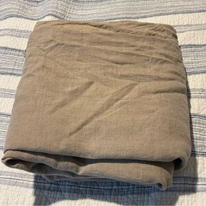 Restoration Hardware Full/Queen Linen Duvet Button Closure Latte Neutral Cottage